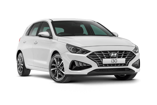Hyundai i30 Hatch in white for rent